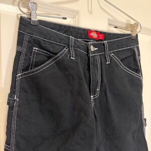 Dickies Black Carpenter Pants with Contrast Stitching